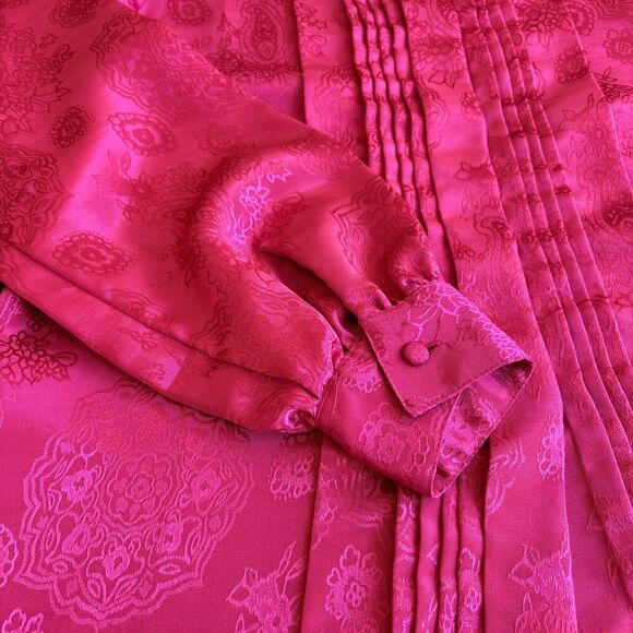 Vintage Laura and Jayne Collection blouse womens size 6 Fuschia - Picture 6 of 8